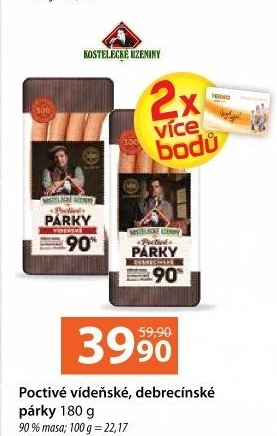 Párky vídeňské poctivé Kostelecké uzeniny