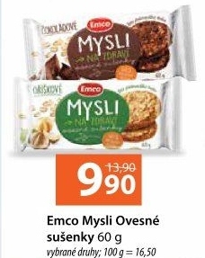 Ovesné sušenky Mysli na zdraví Emco