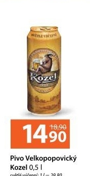 Pivo světlé výčepní 10°Velkopopovický Kozel