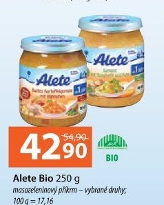 Příkrm masozeleninový bio Alete Nestlé