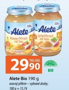 Příkrm ovocný bio Alete Nestlé