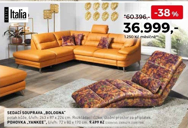 Sedací souprava Bologna, Pohovka Yankee