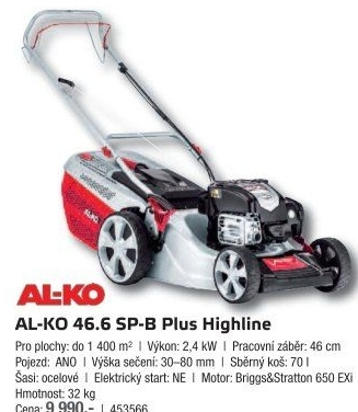 Benzínová rotační sekačka 46.6 SP-B Plus Highline AL-KO