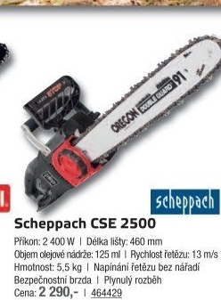 Elektrická řetězová pila CSE2500 Scheppach