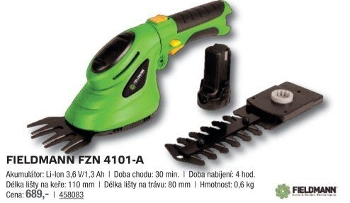 Aku nůžky na trávu a keře FZN 4101 - A Fieldmann