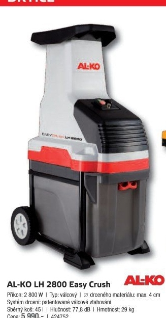 Drtič zahradního odpadu LH 2800 Easy Crush Al-ko