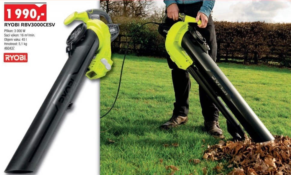 Fukar a vysavač elektrický Ryobi RBV3000CESV