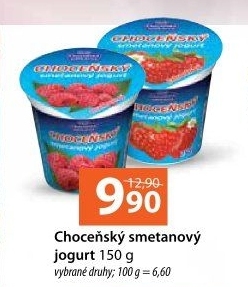Jogurt smetanový ochucený Choceňský