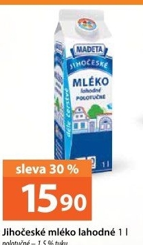 Mléko lahodné Jihočeské Madeta - 1,5% polotučné