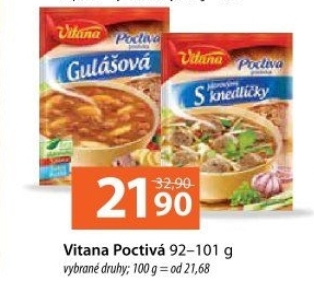 Instantní polévky Poctivá polévka Vitana