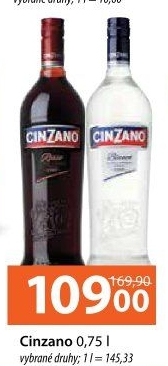 Aperitivy Cinzano
