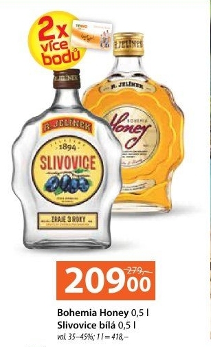 Pálenka Slivovice s medem Bohemia Honey Rudolf Jelínek