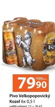 Pivo světlé výčepní 10°Velkopopovický Kozel