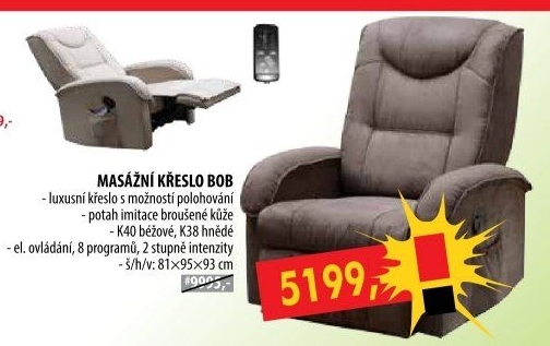 Masážní křeslo BOB béžová K40