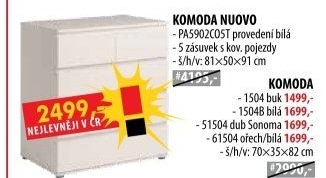 Komoda 3+2 zásuvky NUOVO bílá