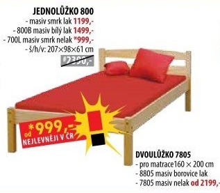 Jednolůžko 800 lakované