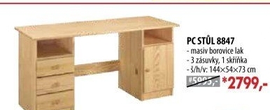 PC stůl 8847 lakovaný