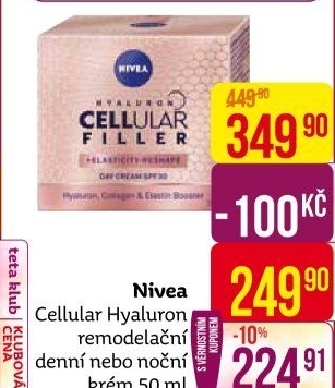 Krém pleťový vyplňující Hyaluron Cellular Filler Nivea