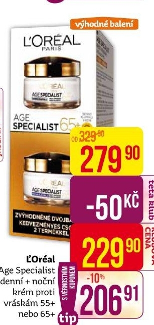Balení krém denní a noční Age Specialist L'