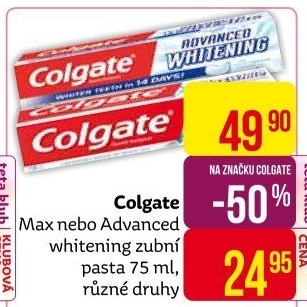 Pasty na zuby Max Colgate