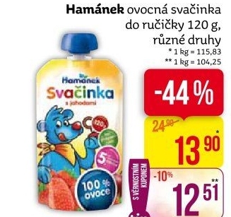 Ovocná kapsička Svačinka Hamánek
