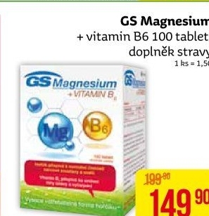 Doplněk stravy Magnesium + vitamin B6 GS