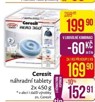 Pohlcovač vlhkosti Aero 360° Ceresit - náhradní tablety
