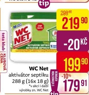 Aktivátor septiků biologický WC Net