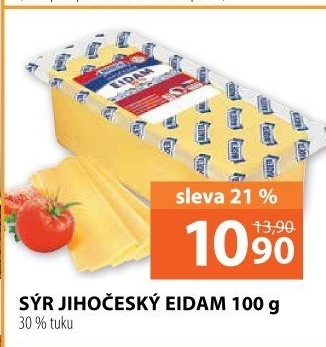 Sýr Eidam Jihočeský 30% Madeta
