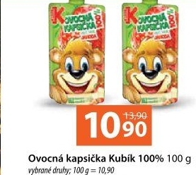 Kapsička ovocná 100% Kubík
