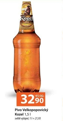Pivo světlé výčepní 10°Velkopopovický Kozel