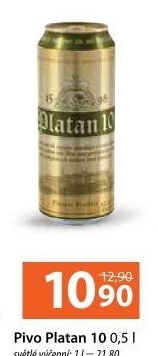 Pivo světlé výčepní 10° Platan