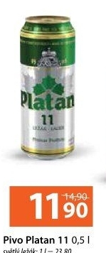 Pivo světlý ležák 11° Platan