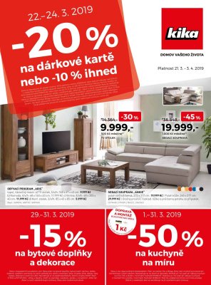 akční leták Kika nábytek 21.3.2019-3.4.2019