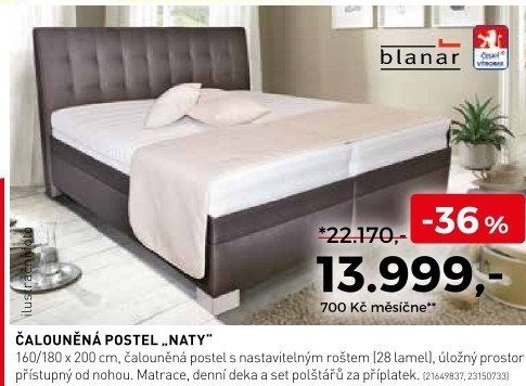 Čalouněná postel Naty