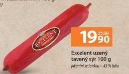 Sýr tavený uzený se šunkou Excelent Moravia