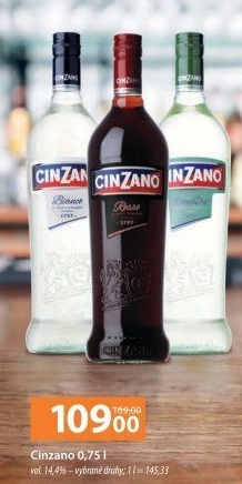 Aperitivy Cinzano