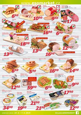 akční leták ESO MARKET 27.3.2019-7.4.2019