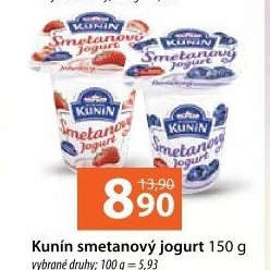Ochucený jogurt smetanový Kunín