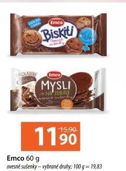 Ovesné sušenky Mysli na zdraví Emco