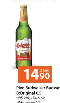 Pivo světlý ležák B: Original Budweiser Budvar
