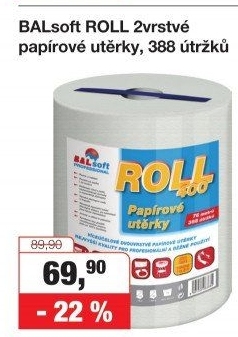 Papírové utěrky 2vrstvé Roll Bal Soft