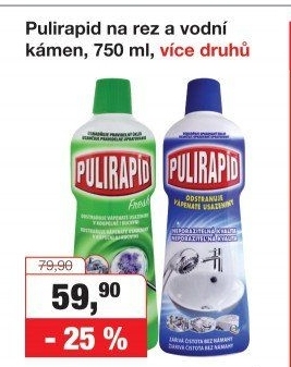 Čistič na vodní kámen a rez Pulirapid