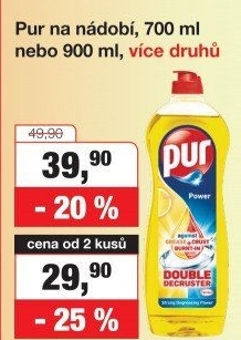 Prostředek na nádobí Pur