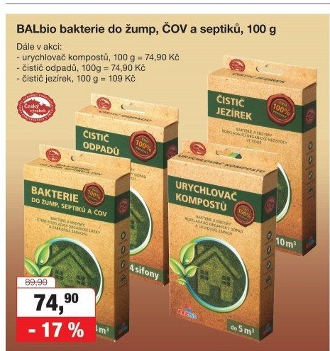 Přípravek Bakterie do žump a septiků BALbio