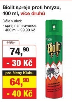 Přípravek proti hmyzu sprejBiolit