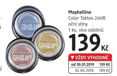 Oční stíny 24H Color Tattoo Maybelline