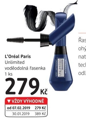Řasenka voděodolná Unlimited Mascara L'