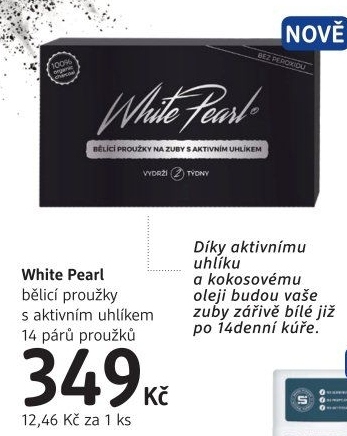 Pásky na zuby bělicí s aktivním uhlím White Pearl
