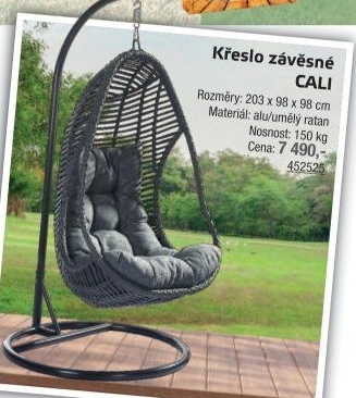 Závěsné houpací křeslo - vajíčko Cali